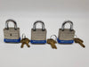 3x American Padlocks AL 3 0.75" L x 0.28" D Shackle 1-1/2" Body Keyed Different 1