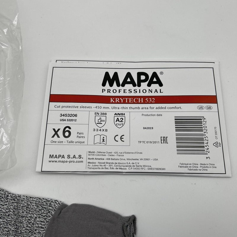 Mapa Krytech 532 Protective Arm Sleeve 18" HDPE Cut Lvl 2 13ga 6 Pairs/12 Sleeve 2