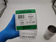 6" x 100" Steel Shim .006 Gauge .152MM Cold Rolled Precision Brands 16A6 / 16345 5
