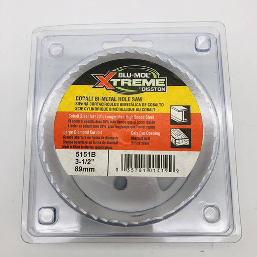 Blu Mol Xtreme 5151B Hole Saw 3-1/2"/89mm Cobalt Steel Bi-Metal Cats Eye Opening 2