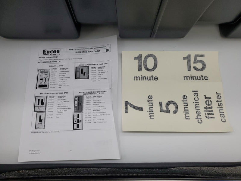 Encon Emergency Respirator Wall Case Full Size ABS Plastic 31"x16"x 11" 01336001 8