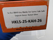 5x Ilco 884R Key Blanks for Some Yale Safe Deposit Boxes Nickel Silver 4