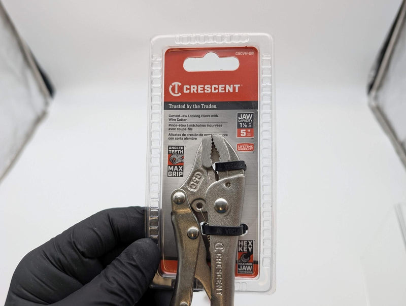Crescent Curved Jaw Locking Pliers 5" w/ Wire Cutter C5CVN-08 Pack of 2 3