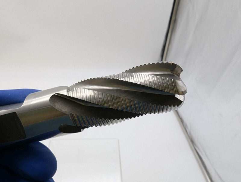 Fastcut 1" Roughing End Mill 5 Flute .250 RAD 1" Shank 2" LOC 4.5" OAL HSSCO 3
