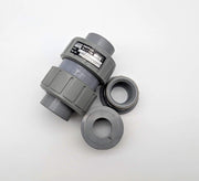 Asahi 1" True Union Ball Check Valve C-PVC Body FKM Seal 150 PSI 03B00436F 1
