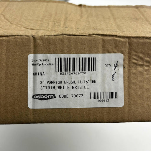 Osborn 70072 Varnish Brush 3in Wide 11/16in Thick 3in Trim White Bristle 8pk 2