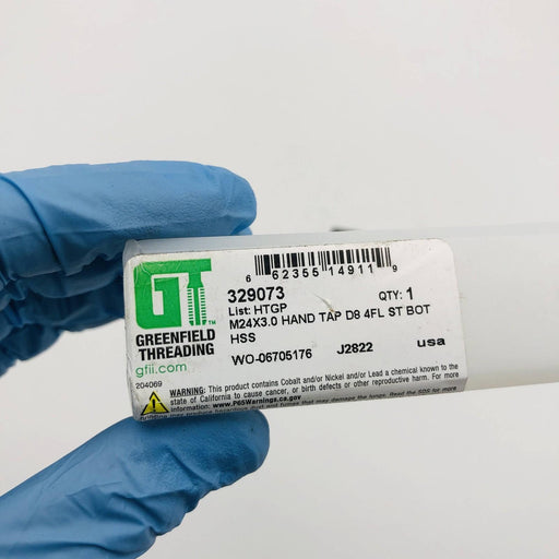 Greenfield 329073 Bottom Hand Tap HTGP M24x3.0 HS 4 FL D8 Thread Cutting 2