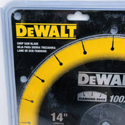 Dewalt DW8500 Circular Chop Saw Blade 14" w 1" Arbor Diamond Edge Metal Cutting 2