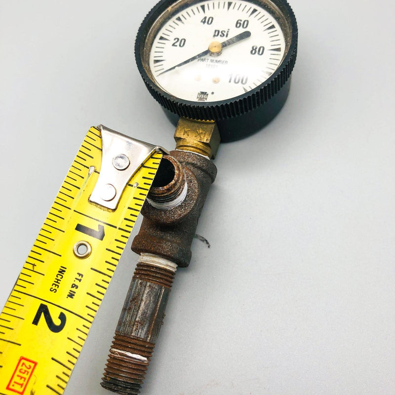 Vintage Air Compressor Gauge USG 100 Lb PSI Pressure Readings With Fittings 9