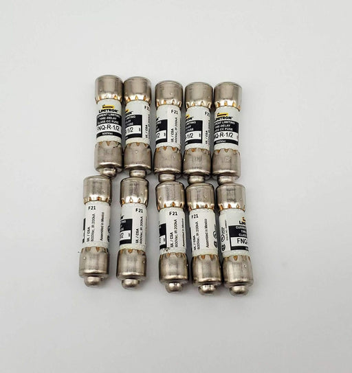 Bussmann FNQ-R-1/2 Fuses 1/2A 600V Time-Delay Limitron Dual Element Pack of 10 1