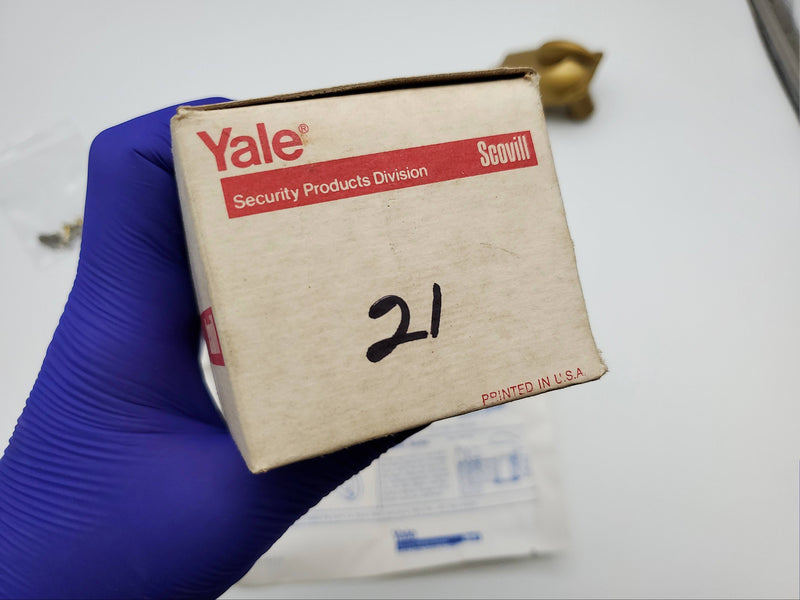 Yale Rim Door Lock No 21 Spring Latch 1" to 1-1/2" Thick Doors Brass w/ Cylinder