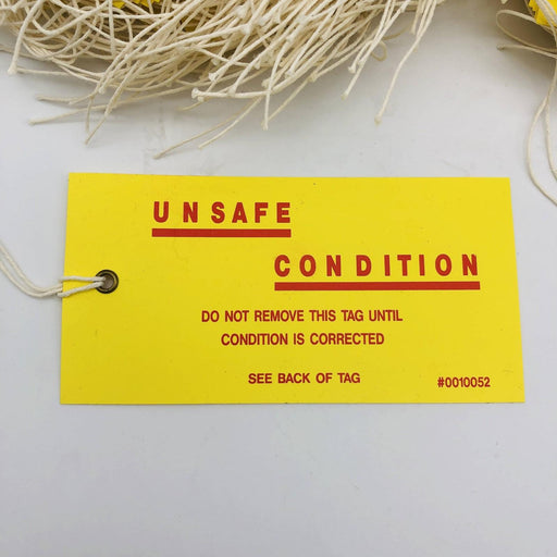 Linco 0010052 Unsafe Condition Tag Yellow Red 2-5/8in x 5-1/4in Lot of 200 Tags 2