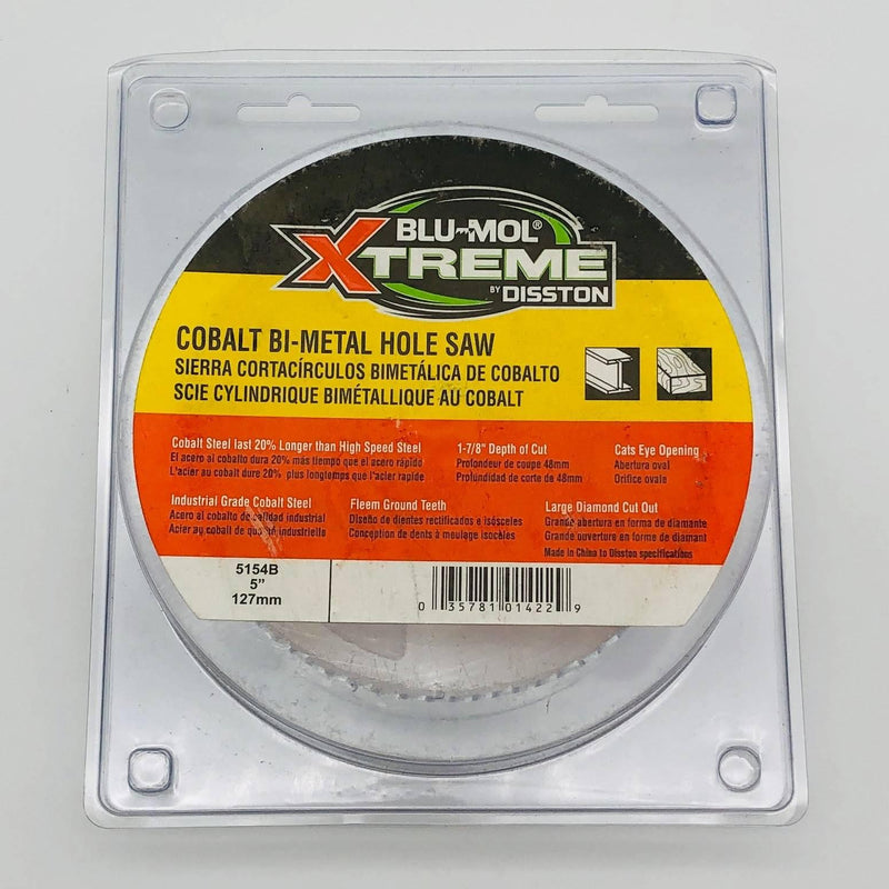 Blu-Mol Xtreme 5154B Hole Saw 5"/127MM Cobalt Bi-Metal 1-7/8" Depth of Cut 1