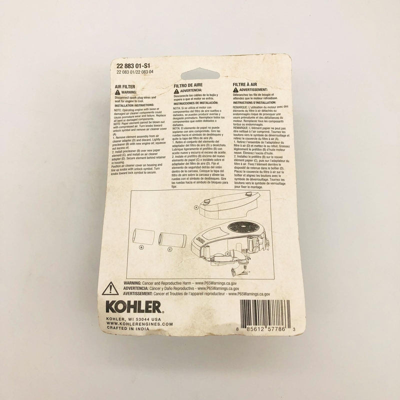 Kohler 2288301S1 Air Filter OEM NOS For 5400 Series KS530-595 Engines 8