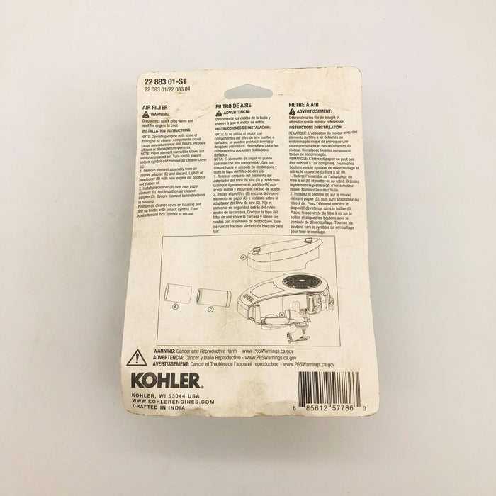 Kohler 2288301S1 Air Filter OEM NOS For 5400 Series KS530-595 Engines 8