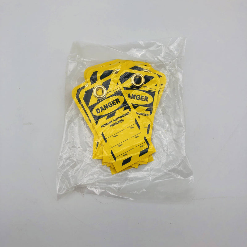 Accuform CU29745 Danger Lockout Tag Yellow Black Primary Authorized Person 25pk 9