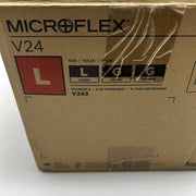 Microflex V243 Disposable Glove Large Lightly Powdered Vinyl 4 Mil Clear 1000/Ca 2