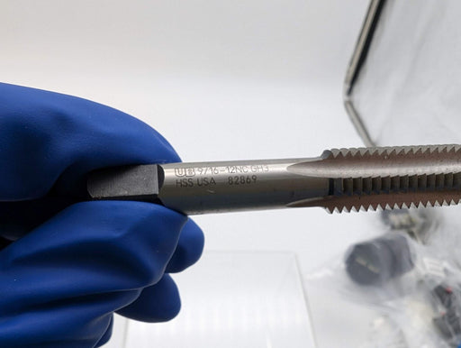 Cle-Line 9/16"-12 UNC Hand Tap 4 Flute 1-21/32" LOC 27/64" Shank HSS C62070 2