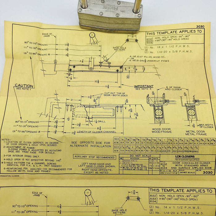 LCN 3030-3049-FL Door Closer Arm FL LH ALUM Fusible Link Left-Handed Aluminum