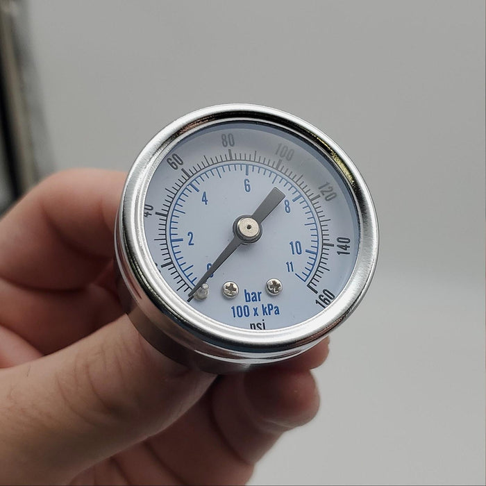 Arrow Pneumatics 1681 Pressure Gauge 1.5" Face 1/8" NPT Center Mount 0 to 160PSI 1