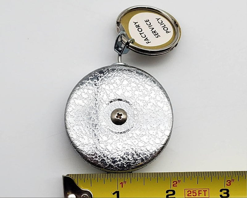 1960s Key-Bak Retractable Key Chain Leather Textured Metal USA Made NOS 7