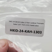 SMC VHS30-03 Valve 3 Port Lockout Pressure Relief Valve 3/8" Port VHS Hand Valve 7