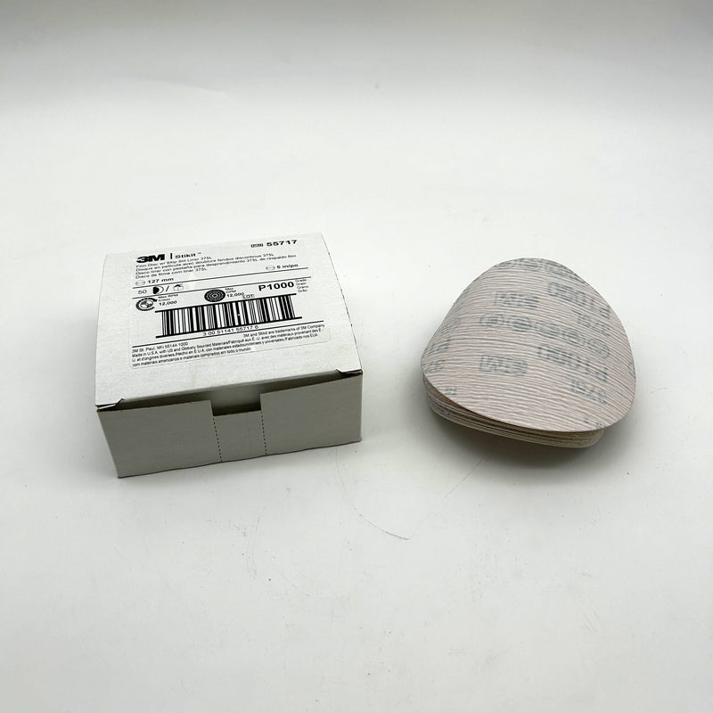 3M Stikit 55717 Film Sanding Disc 375L 5in x NH P1000 w/ Skip Slit Liner 50/pk
