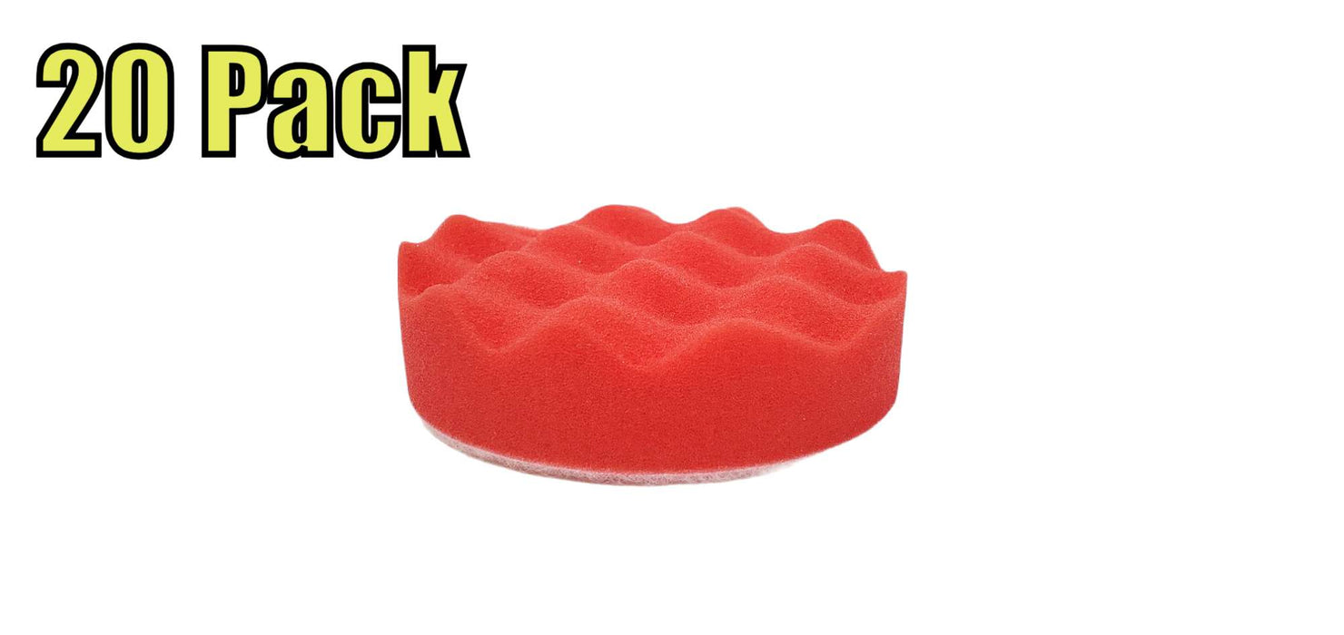 20pk 3M Buffing Pad Finesse-It 28874 Red Foam Waffle Face 3-1/4 Inch New