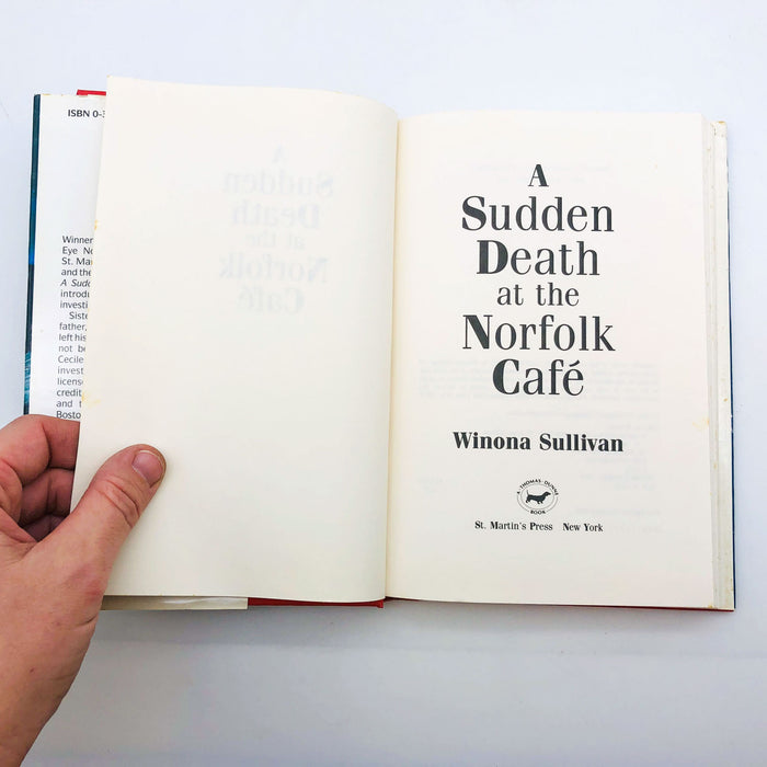 A Sudden Death At The Norfolk Cafe Winona Sullivan Hardcover 1993 1st Ed/Print 7