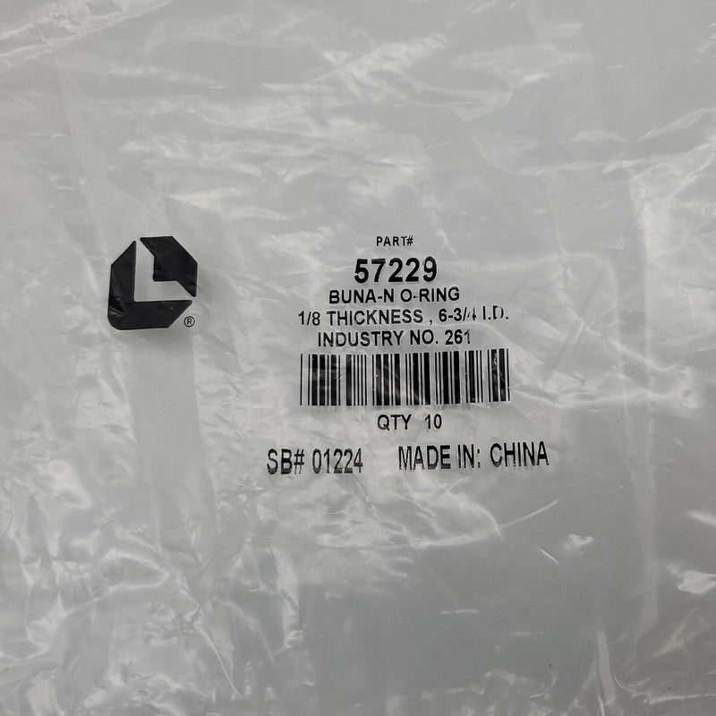 Lawson 6-3/4" ID x 1/8" Thick O-Rings 57229 #261 Buna-N 70 Durometer Pack of 10 4