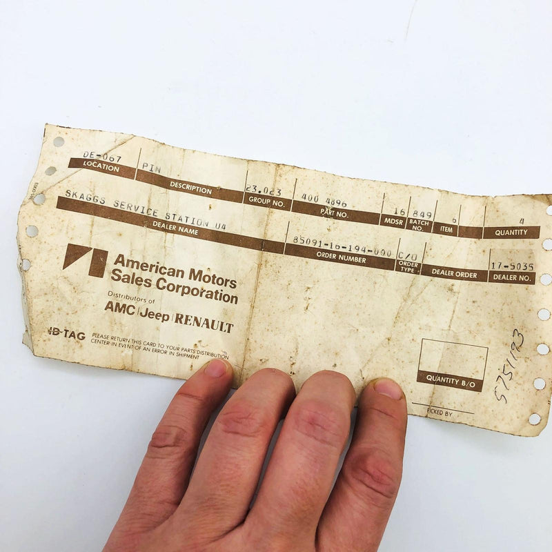 AMC Jeep 4004896 Pin for Rear Door Hinge Lower 14-15 OEM NOS 1974 7