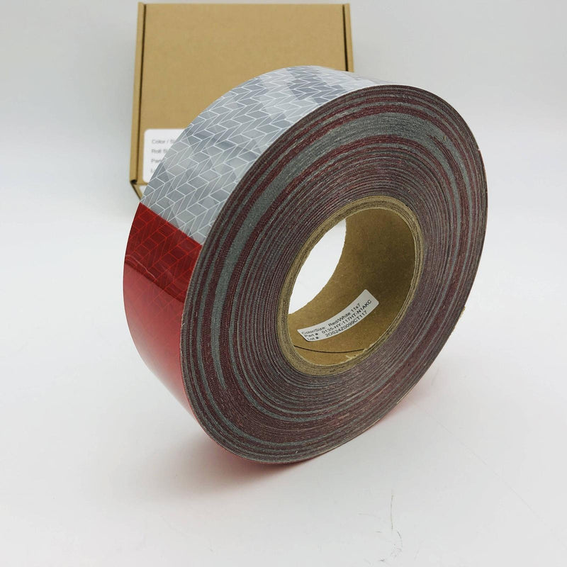 Aura 135-HY Conspicuity Tape 2in x 150ft Red White 11x7 Kiss Cut DOT-C2 1 Roll 6