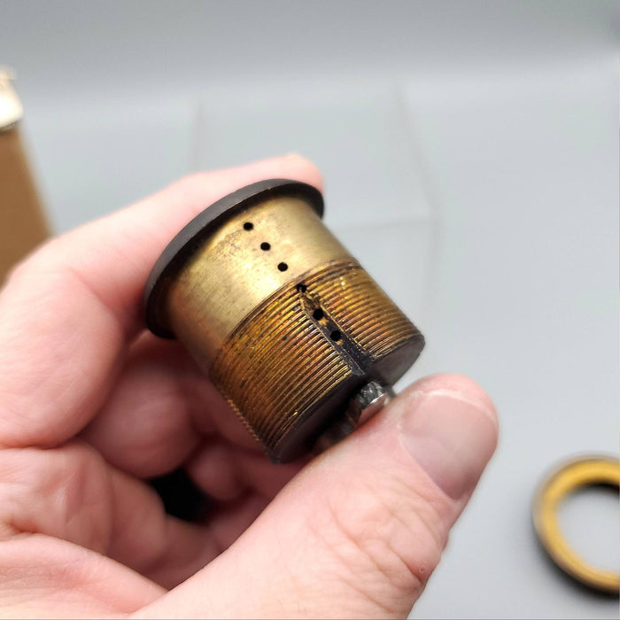Schlage Mortise Lock Cylinder 20-001 E Keyway Oiled Bronze 613 1-1/4" NOS No Key 5