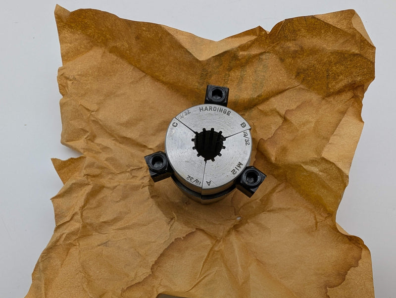 Hardinge M12 19/32" Round Serrated Collet Pads 3-Segment for M12 Collet