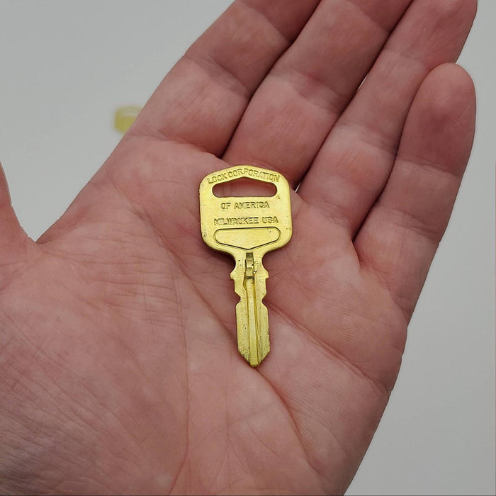 10x LCA 8TB Key Blanks For 3400 Push Locks Gold Tone Brass Lock Corp of America 2