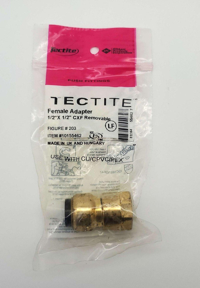 Tectite 10155462 1/2" Push Fit Female Adapter Copper x Female by Elkhart 1