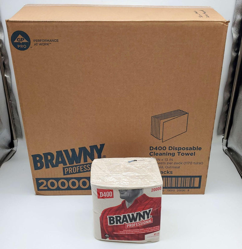 Brawny 1/4 Fold DRC Wipers Medium Duty 12.5" x 13" 18 Packs of 65 1170 Total 1