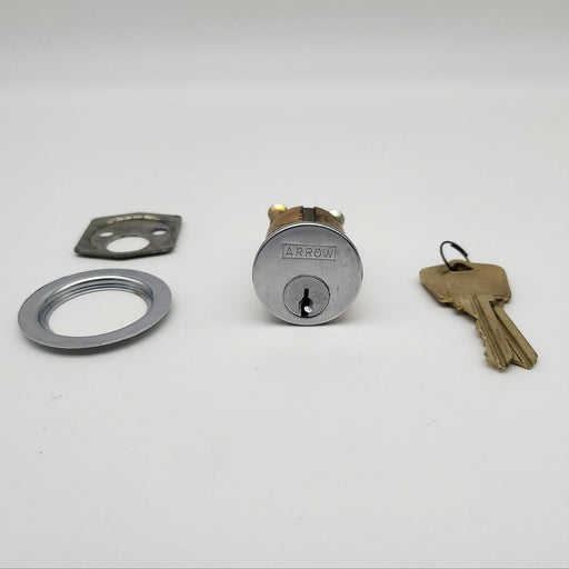 Arrow Rim Cylinder Lock 2-5/8" Length Satin Chrome US26D RC 62 USA Made NOS 2