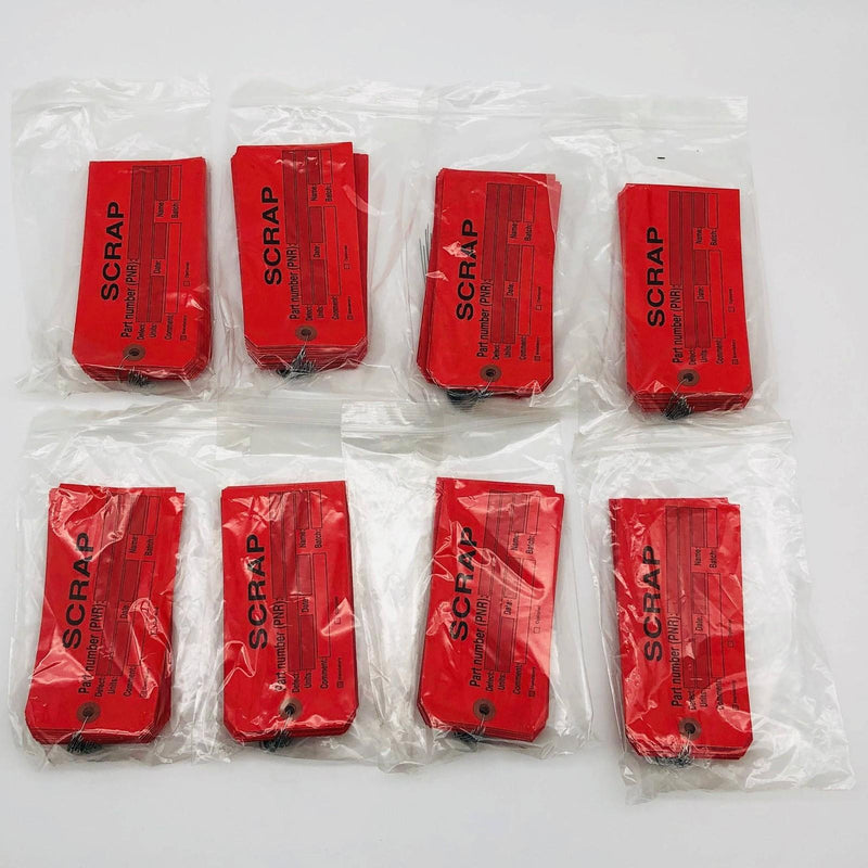 Red Scrap Tag Rectangle Paper Cardstock 3-3/16in x 6-1/4in Wire Eyelet 200pk 1