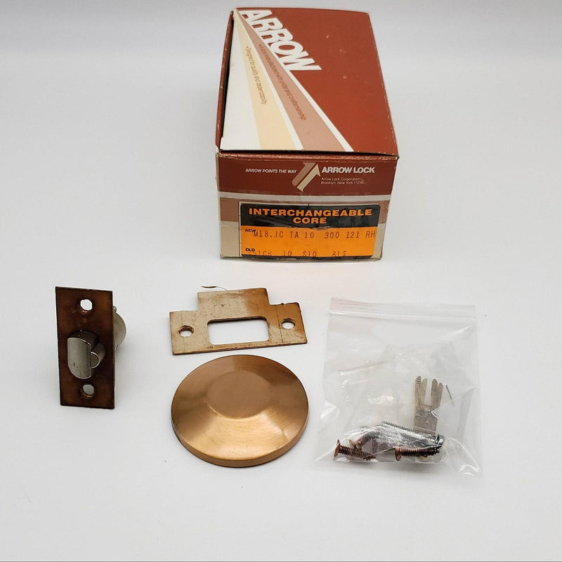 Arrow Door Knob Exit Lock SFIC Ready Satin Bronze No Core M18 IC 2-3/8" BS NOS 2