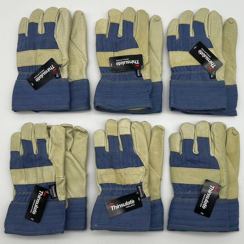 PIP 78-3927 Leather Palm Gloves Sz Large Pigskin w/ 3M Thinsulate Liner 6 Pairs
