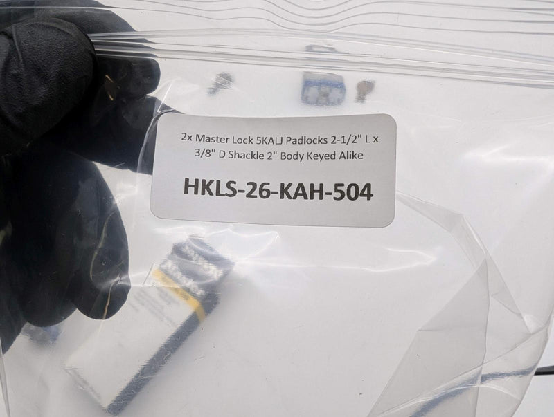 2x Master Lock 5KALJ Padlocks 2-1/2" L x 3/8" D Shackle 2" Body Keyed Alike 6