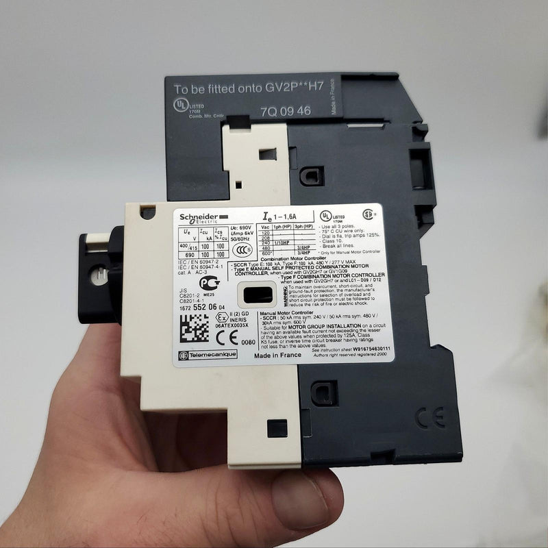 Schneider Electric GV2P06 Motor Manual Starter & Protector 1-1.6A w/ Adapter 5