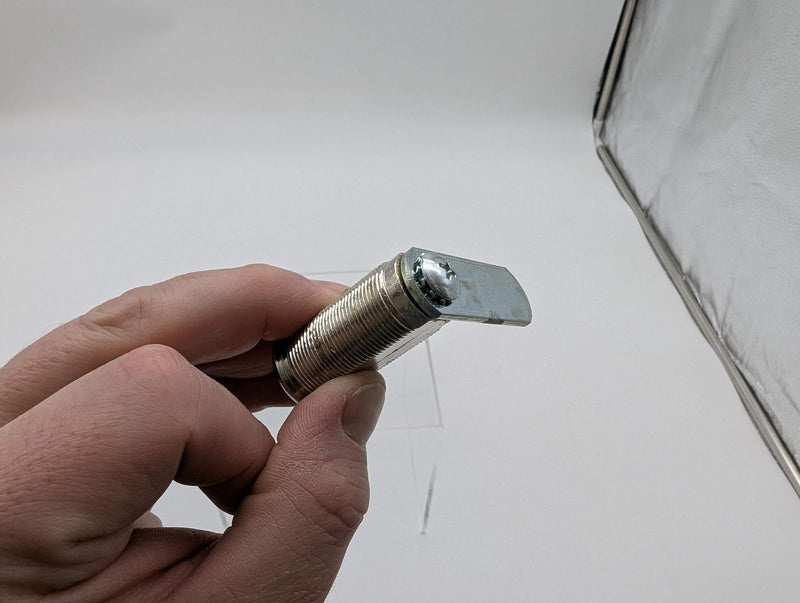 National C8055 Cam Lock 1-7/16" L 3/4" Dia Bright Nickel Keyed Diff 3