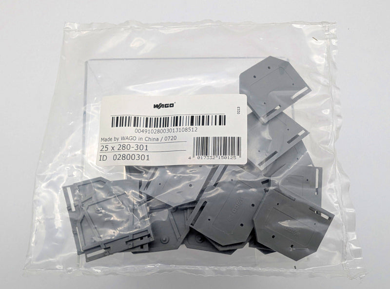 Wago 280-301 End Intermediate Plates for Rail Mounted Terminal Blocks Pack of 25 1