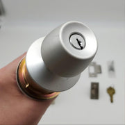 Arrow Door Knob Entry Lock Satin Aluminum 2-3/8" Backset 351 No Inside Button 1