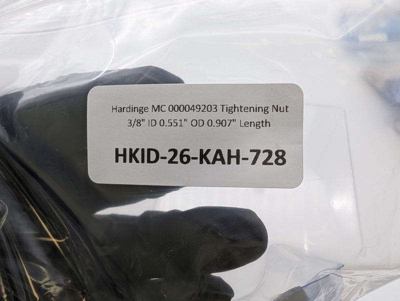 Hardinge MC 000049203 Tightening Nut 3/8" ID 0.551" OD 0.907" Length