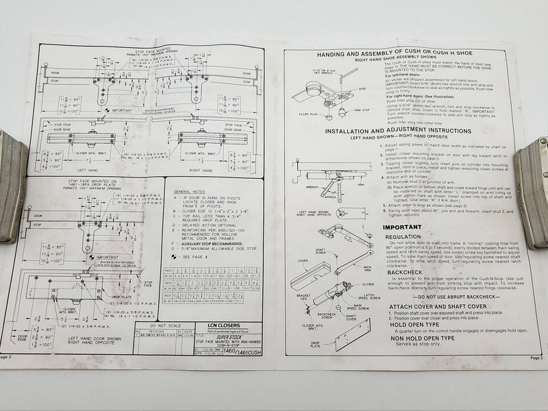 LCN Door Closer Arm 1460 CUSH Aluminum Finish for LCN 1460 Closers 11