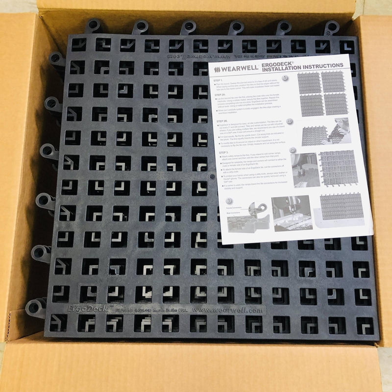 Wearwell 560.78X18X18BK-CS10 Ergodeck Heavy Duty Open Grid 18 x 18 Black 10/Case 8