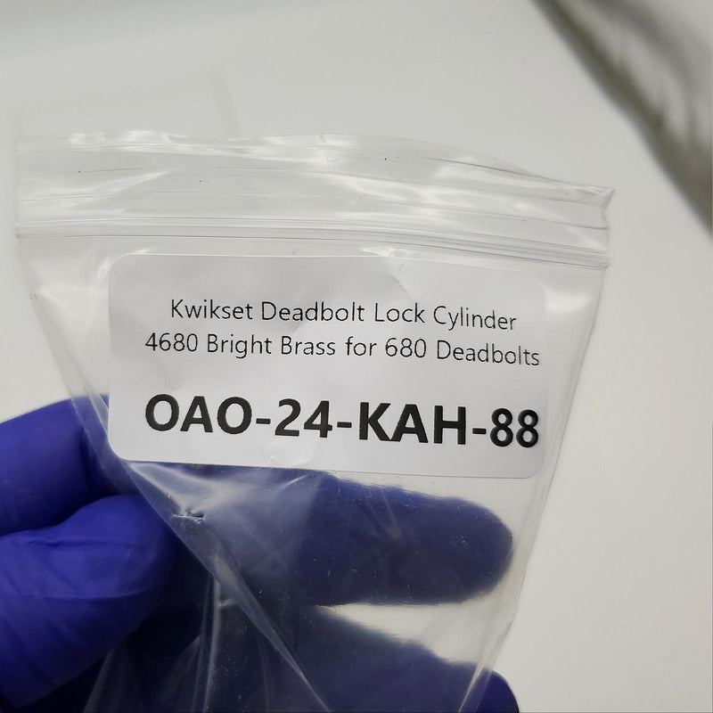 Kwikset Deadbolt Lock Cylinder 4680 Bright Brass for 680 Deadbolts Keyed Diff 7